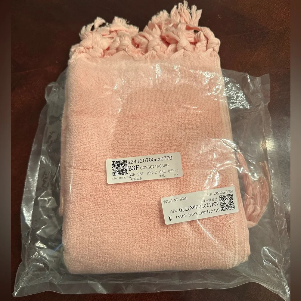 Pink Hand Towel Set of Two NWT